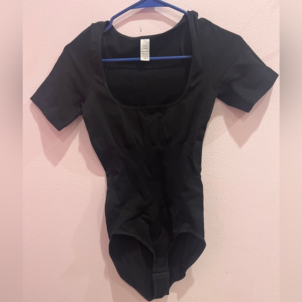Shapewear body suit big round low neckline